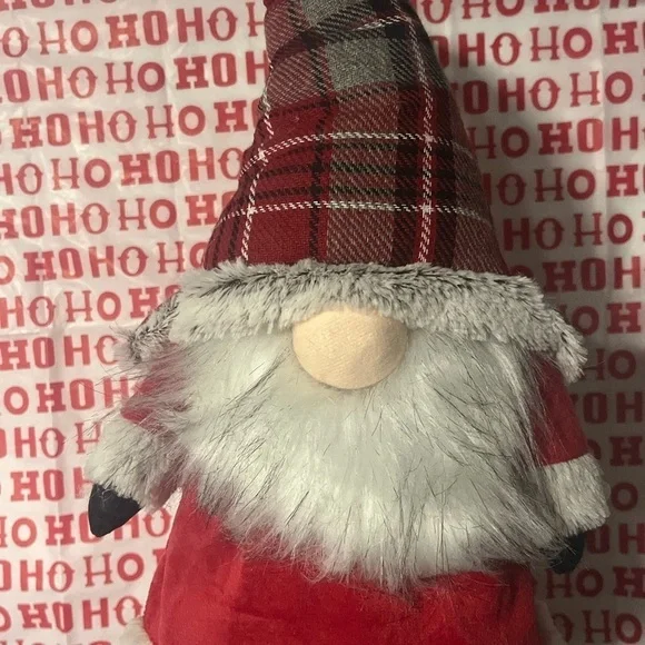NWT plaid Santa plush gnome by Gallerie 2 - Picture 3 of 6